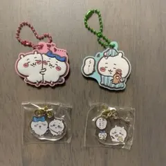 ちいかわ、ハチワレ　ぷっくりラバマス２個、ペアアクリルチャーム２個