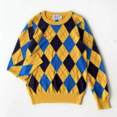 ルコックゴルフ レディース 長袖 セーター ニット アーガイル チェック M