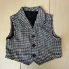 セレモニースーツ ベスト 80cm チェック柄
