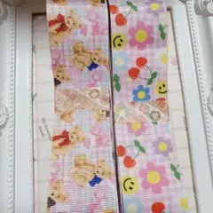 リボンセット 多色デザイン グログランリボン38mmまとめうり♡未使用