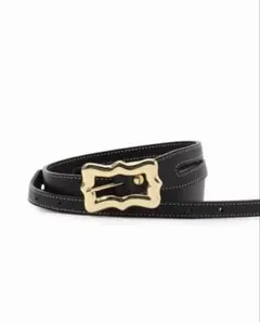 セール人気商品　A VACATION リボンゴールドバックル ベルト　BLACK