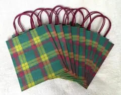 【 新品未使用 】 伊勢丹 チェック柄 ショップ袋 10枚 ショッパー 紙袋 中