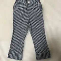 【超美品】ファミリア familiar 黒白のギンガムチェック長ズボンストレッチ