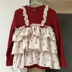 アプレレクール　フリル付きチュニック ロンT 110サイズ