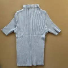新品未使用NOVESPAZIO薄水色ハイネック半袖ニット M