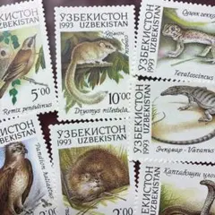 外国切手 パキスタン 1984年 野生動物シリーズ ユキヒョウ 2種セット