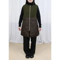 新品 matute 2way コート 袖取り外し キルティング ボア S M 緑