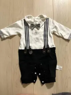 ロンパース フォーマル ベビー服 蝶ネクタイ付カバーオール お食い初め お宮参り
