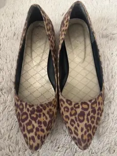 ヒョウ柄 パンプス 低ヒール　25.0cm