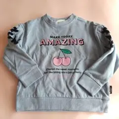 新品未使用　キッズトレーナー　チェリープリント 裏起毛トレーナー　110cm