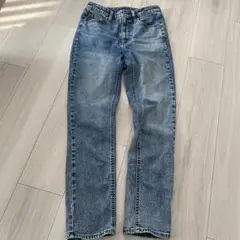 【着画あり】ハイウエストシガレットアンクルジーンズ ブルー