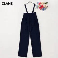 CLANE サスペンダーパンツ ネイビー 1 ハイウエスト 美スタイル 取外し可