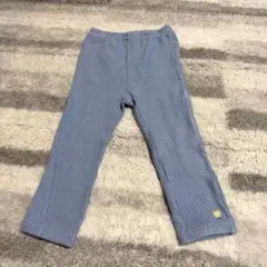 familiar リブ編み　レギンスパンツ　ライトブルー　90