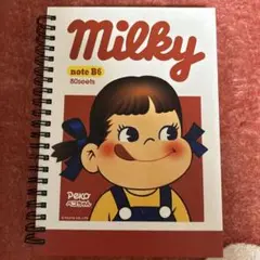 新品未使用　不二家ミルキーペコちゃん　ハードカバーリングノート
