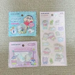 新品未開封クレヨンしんちゃん♡おはじき、ふわふわシール　3枚セット