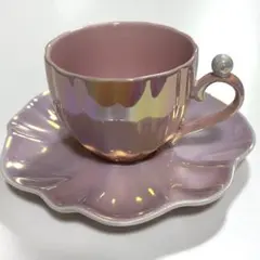 ピンクのティーカップとソーサーセット(Francfranc)