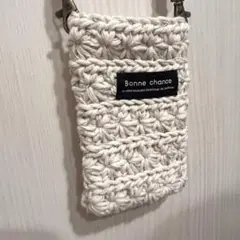 ハンドメイド スマホショルダー スマホショルダーポーチ 編み物