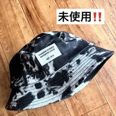 【新品未使用‼️】タイダイ柄 バケットハット ブラック ホワイト