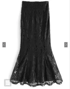 GRL 花柄レースマーメイドスカート　nh54 ブラック