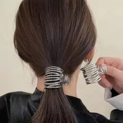 メタルヘアクリップ 2点セット バンスクリップ 大人可愛い ゴールド 2色