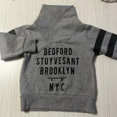 キッズ トレーナー 100cm グレー 襟付き