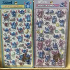 【正規品】ボンボンドロップシール　スティッチ＆エンジェル　らくがきスティッチ2種