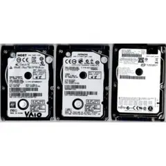 2.5インチHDD3台＝HGST500GB　日立160GB　富士通160GB