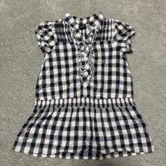 babyGap チェック柄 半袖ワンピース 12-18ヶ月　しわ加工⭐︎