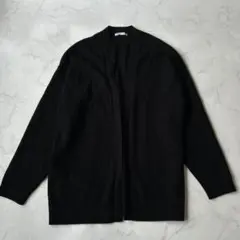 ZARA ザラ ロングカーディガン ボタンレス ブラック レディース L