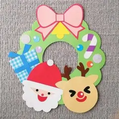 壁面　クリスマスリース　ハンドメイド