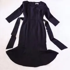 eeyou　マーメイドライン　ワンピース　フレア　ベルト　ブラック　セレモニー