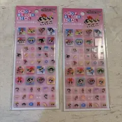 【正規品】パワーパフガールズ ブロックシール タイルみたいなシール　ピンク