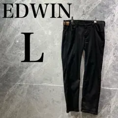 EDWIN メンズ L ブラック デニムパンツ ストレート 定番のサムネイル