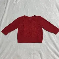baby GAP 赤 ケーブル編み セーター 18-24ヶ月