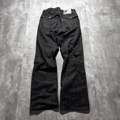 Y2K アーカイブ black denim flare お兄系 ギャル男 黒 S