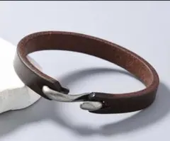 【新品】 ブレスレット レザー バングル アクセサリー 革 ブラウン