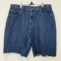 カークランド 無地 ボトムス カットオフ ショートパンツ 38/XXL 青 綿のサムネイル