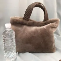 ベージュボア・ファー トートバッグ