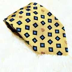 LANCEL 幾何学模様 ネクタイ ゴールド