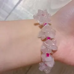 ローズクォーツ さざれ石 ブレスレット ピンク