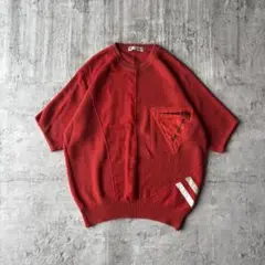 80s 90s ギミック vintage サマーニット 半袖 ドルマンスリーブ