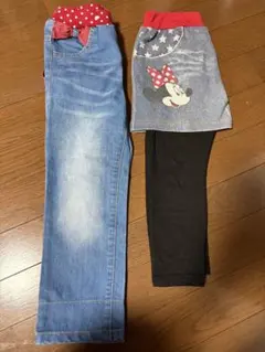めっちゃかわいい♡ミニーマウスプリントレギンスとミニーマウス風ジーンズSet