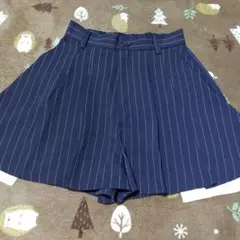 ネイビー ストライプ キュロットパンツ ミニスカート