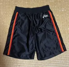 asics アシックス スポーツ ハーフパンツ 短パン ズボン 黒 赤 オレンジ