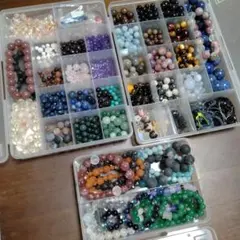 天然石ビーズセット 多色 様々なサイズ