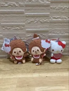 モンチッチ✕ハローキティ　アニバーサリーおすわりマスコット　ぬいぐるみ　全セット