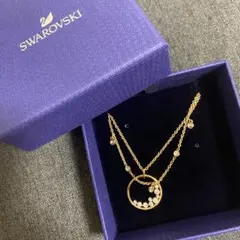 【極美品】SWAROVSKI ダブルレイヤー ネックレス 付属品完備