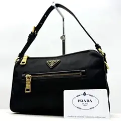 ✨極美品✨プラダ ショルダーバッグ 三角ロゴプレート ゴールド金具 ナイロン
