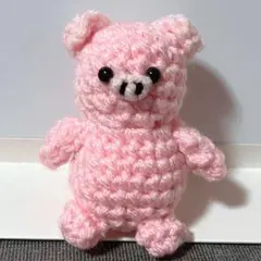 ぽってり動物あみぐるみキーホルダー ブタ