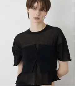 【LA PEAU DE GEM】twin knit ツインニット ブラック